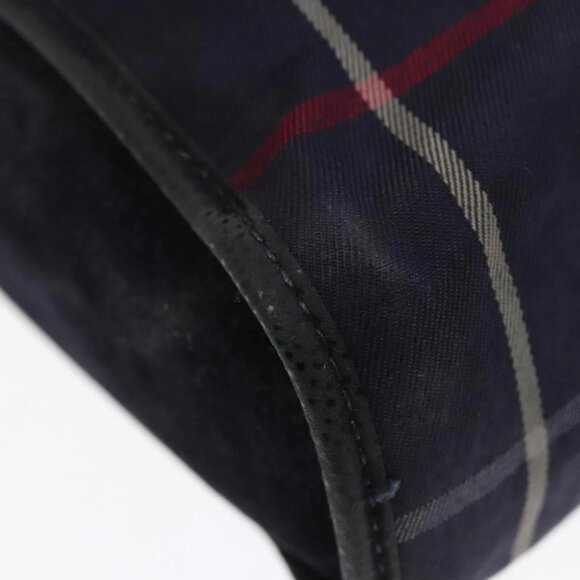 Burberrys Nova Check Shoulder Bag Canvas Navy Gold Auth 92324 - Picture 2 of 16